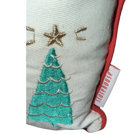 Storehouse Decorative Lumbar Pillow Letters To Santa Christmas Embroidered 12x22 - Picture 5 of 10